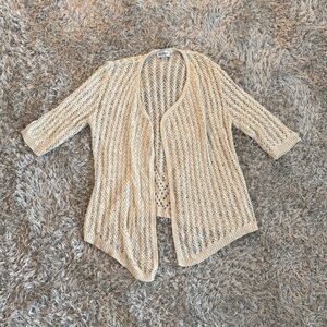 Avenue Light Tan Knit Cardigan